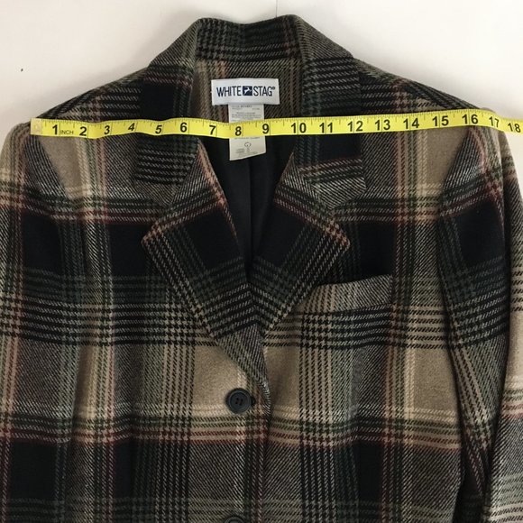 VTG White Stag Blazer Jacket Plaid Wool Blend - Picture 8 of 11